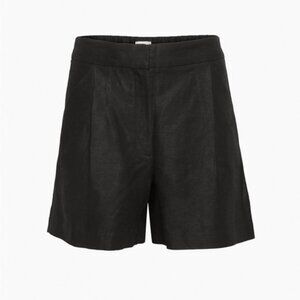 NWT ARITZIA WILFRED fable linen shorts 5" inseam in black noir (sz4)